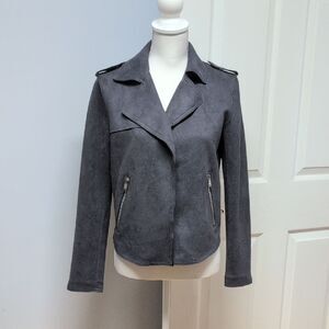 Philosophy Faux Leather Grey Jacket Size S